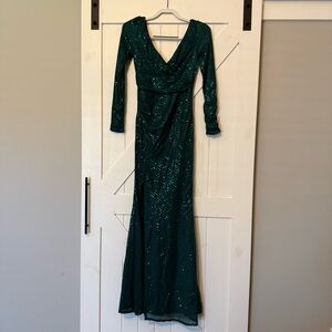 Glamorous Teal Long Sleeve Dress